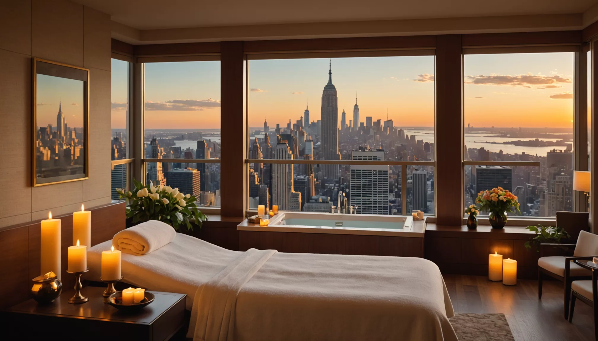 offrez-vous une évasion romantique inoubliable dans notre suite 238 à new york. profitez d'un spa luxueux, de moments de détente et d'une ambiance intime pour célébrer l'amour dans l'une des villes les plus vibrantes du monde.