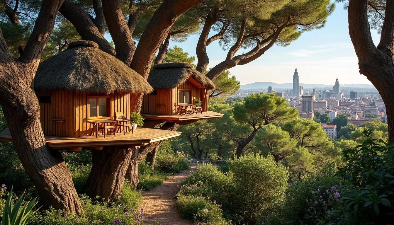 séjournez dans des cabanes perchées à barcelone et plongez dans une expérience unique mêlant nature et confort. découvrez des vues imprenables et laissez-vous envoûter par la magie de cet environnement enchanteur. un voyage inoubliable vous attend !