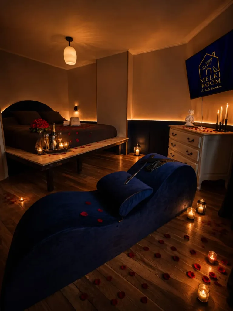 La love room Le Secret de Melki à Manneville-sur-Risle (Eure) : vue d’ensemble de la chambre